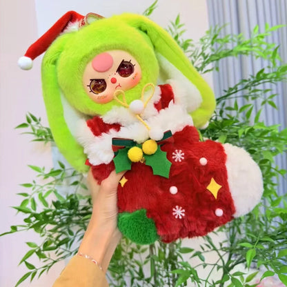 Baby Three Christmas Bunny Hanging Card Plush Liquid Eyes